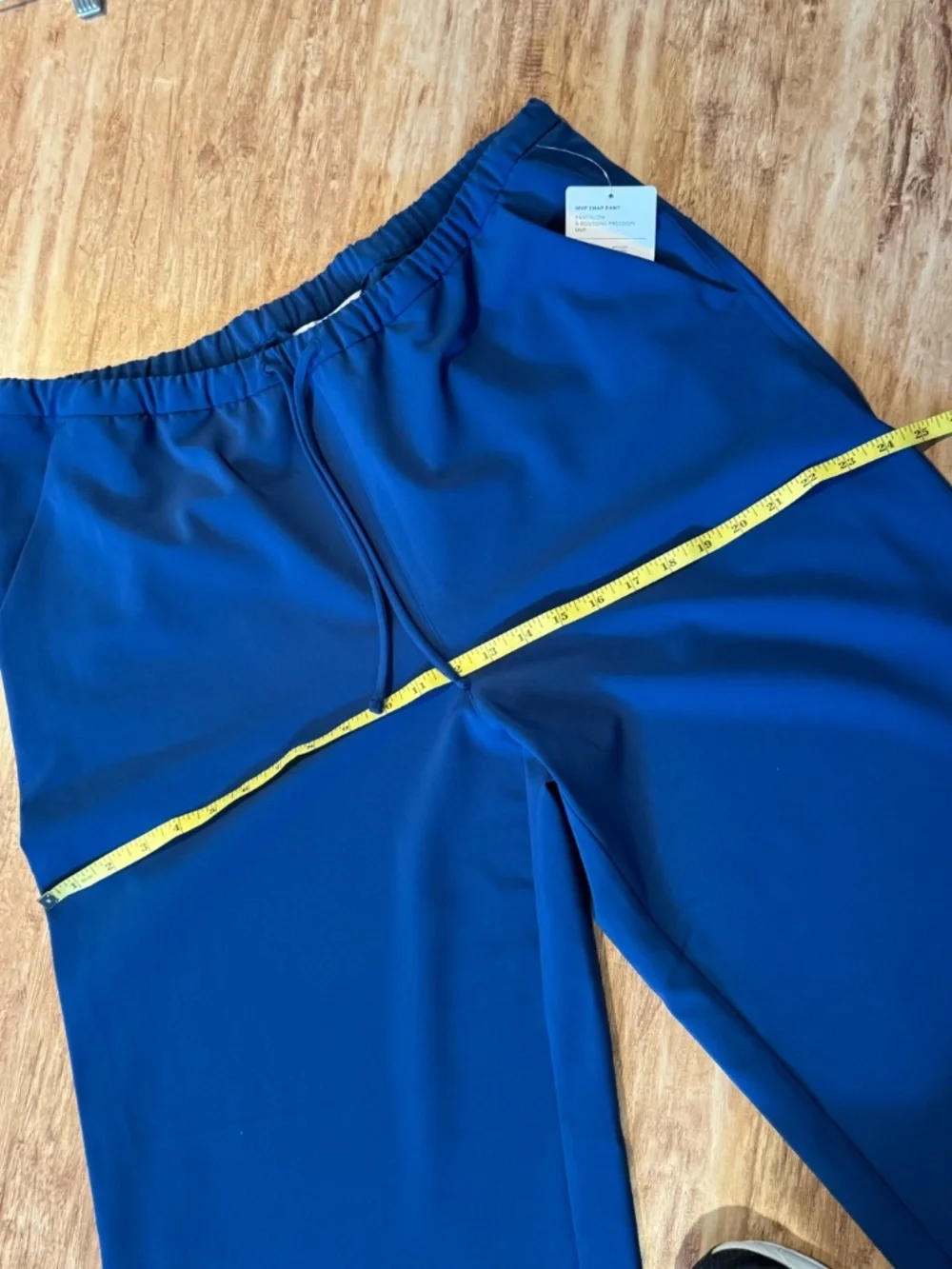 NWT Athleta MVP Wide Leg Snap Leg Pant Trouser Maritime Blue Pull On Pant Large - Picture 8 of 16